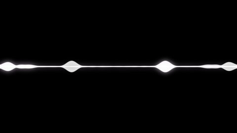 Sound wave isolated on black background. White digital sound wave equalizer. Audio technology Straight line concept and design under the concept of black emphasize simplicity or animated backgroud.
