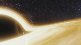 Animation of supermassive black hole. Accretion disk of matter on the event horizon of black hole. Space, light and time are distorted by strong gravity on the event horizon - Powered by Shutterstock - Get 15% off with code: PIKWIZARD15