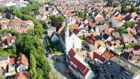 Drone video from Leutkirch im Allgäu with sights