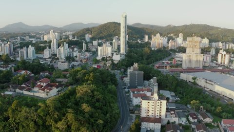 Blumenau City Santa Catarina Aerial Video Brazil