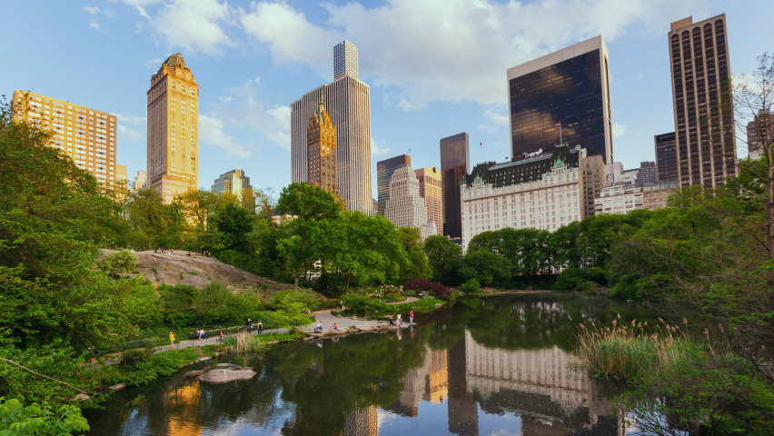 Central Park and skyline of Midtown Manhattan / New York City, New York, United States,Nare Royalty-Free Stock Footage #1058483593