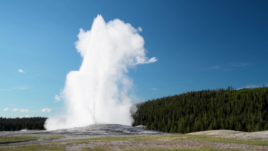 Eruption of Old Faithful in Yellowstone National park, WY - USA