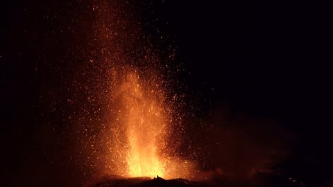 Etna volcano eruption in 2019 years