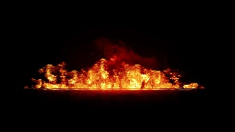 Fire line in super slow motion isoélated on black, shooting with high speed cinema camera in 4K.