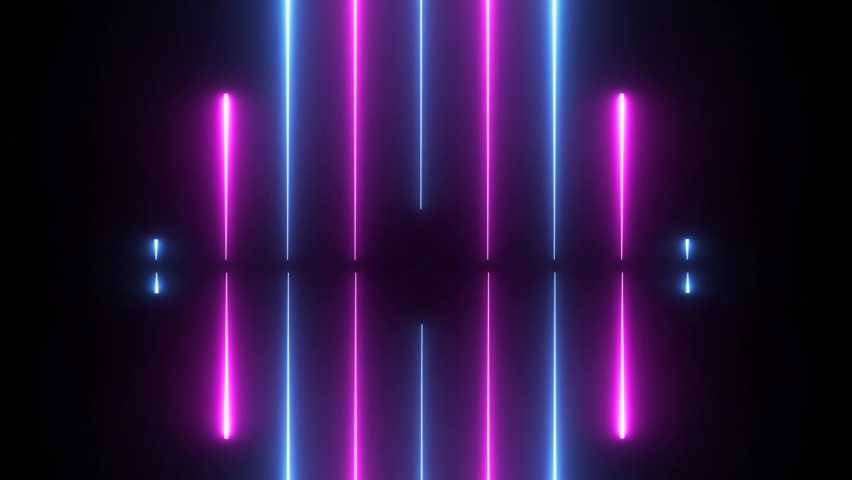 NEON Lights motion loops square circular motion draws and beautiful lights background linear lamp. SERIES 1-4