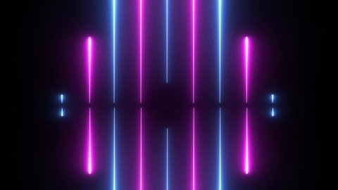 NEON Lights motion loops square circular motion draws and beautiful lights background linear lamp. SERIES 1-4