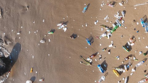 Santo Domingo , Distrito Nacional / Dominican Republic - 01 15 2020: / Dominican Republic; feb 07 2020: Problem with plastic waste on the beach