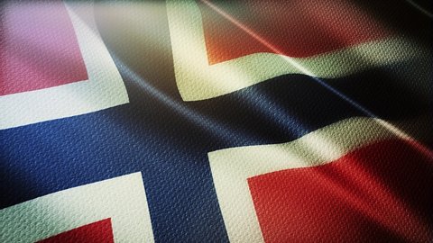 Norway flag is waving 3D animation. Norway flag waving in the wind. National flag of Norway. flag seamless loop animation.