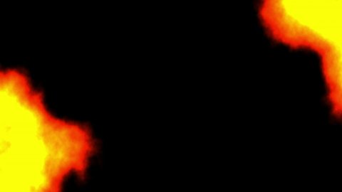 Abstract animation. Orange and red fire spots on a black background. Drama, hell, fire