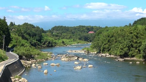 Representative mountain and river "Mount Adatara and Abukuma River" of Fukushima.