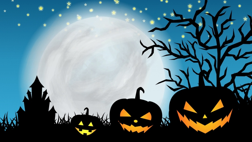 halloween background animation scary red night Stock Footage Video (100 ...