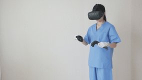 Futuristic Hospital technology in medical education concept. Doctor or nurse try to using Augmented mixed virtual reality for learning, or analysing in medical data in 3d with artificial intelligence - Powered by Shutterstock - Get 15% off with code: PIKWIZARD15