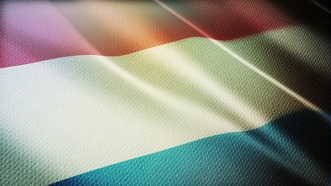 Luxembourg flag is waving 3D animation. Luxembourg flag waving in the wind. National flag of Luxembourg. flag seamless loop animation. high quality 