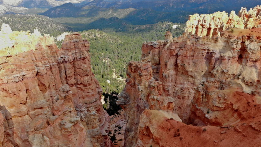 View over the sunny a red rock of mountain Zion National Park Utah US Royalty-Free Stock Footage #1058581846