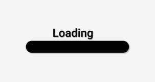 Loading progress bar computer screen animation loop isolated on white background with blue progress indicator loading in 4K. Load Screen
