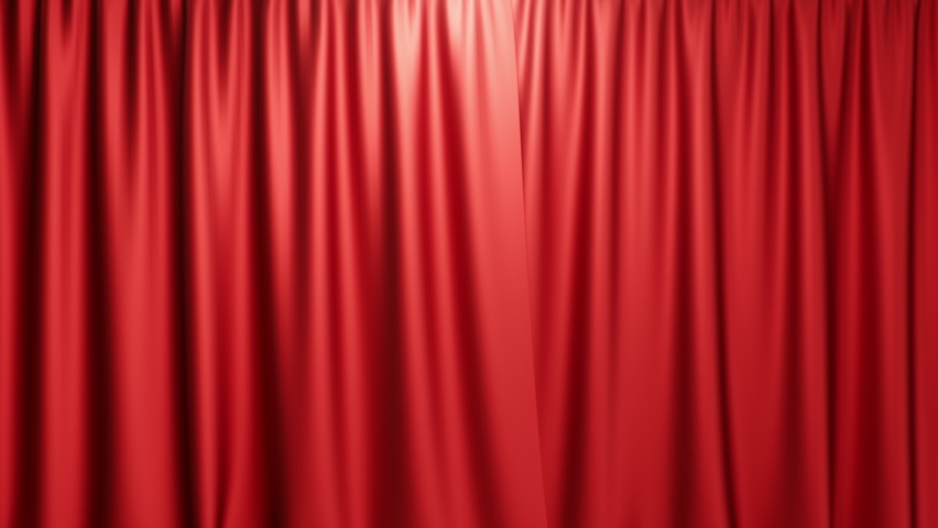 3D rendering animation open and close luxure red silk, curtain decoration design. Red Stage Curtain for theater or opera scene backdrop, mock-up for your design project Royalty-Free Stock Footage #1058610082