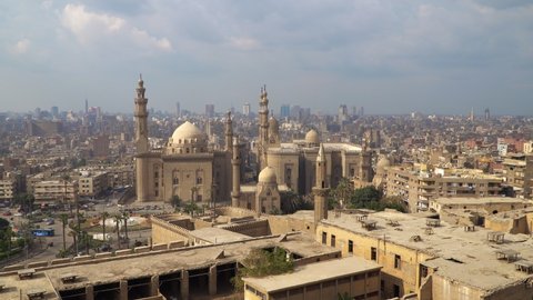 View of the old part of Cairo. Mosque-Madrassa of Sultan Hassan. Cairo. Egypt.