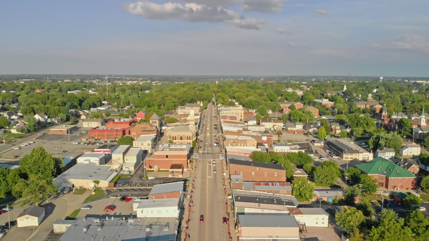 Aerial view of Georgetown, Kentucky - a county seat for Scott County