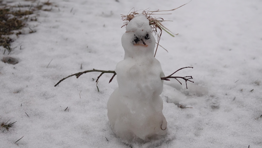 The snowman is annoyed , is angry because spring is coming and he will melt