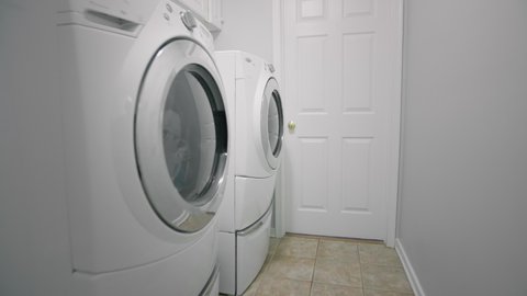 shot of a laundry room in a suburban home