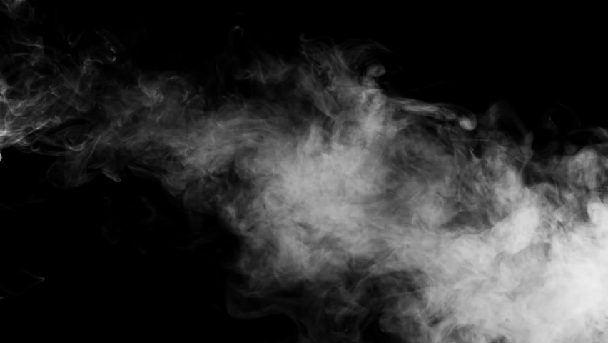 Atmospheric smoke VFX overlay element. White smoke slowly floating ...