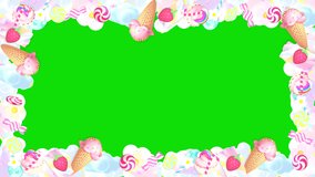 Looped sweet candy frame on green screen background. - Powered by Shutterstock - Get 15% off with code: PIKWIZARD15