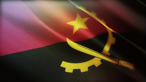 Angola flag is waving 3D animation. Angola flag waving in the wind. National flag of Angola. flag seamless loop animation.