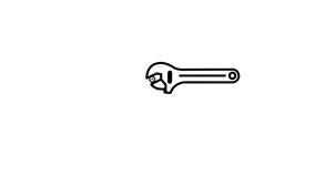 Wrench flat animated icon for videos, social networks, websites, etc. Alpha channel.