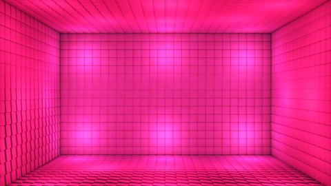 Broadcast Pulsating Hi-Tech Cubes Room Stage, Pink, Events, 3D, Loopable, 4K