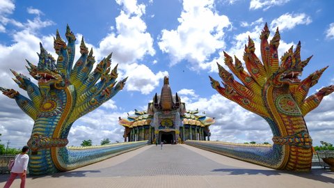 Nakhon Ratchasima, Thailand - 25 June 2020 : Time-lapse video of Wat Ban Rai in Nakhon Ratchasima province, Thailand.