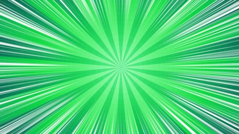 Green sunburst with white speed lines background pattern animation