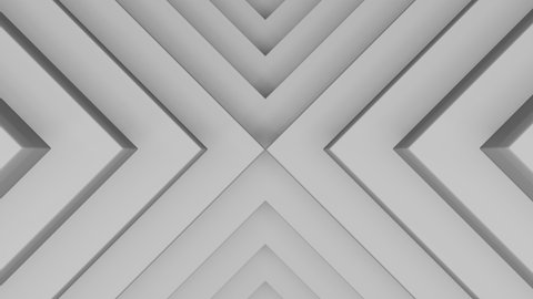 Abstract pattern of triangles with the effect of displacement. White clean triangles animation. Abstract background for business presentation. Cyclical video, endless loop 3D render.