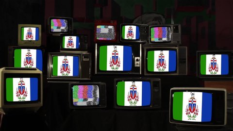 Flag of Yukon, Canada, and Vintage Televisions.