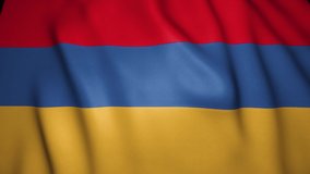 Waving realistic Armenia flag in 4K, loop animation