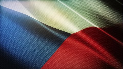 Czech republic flag is waving 3D animation. Czech republic flag waving in the wind. National flag of Czech republic . flag seamless loop animation.