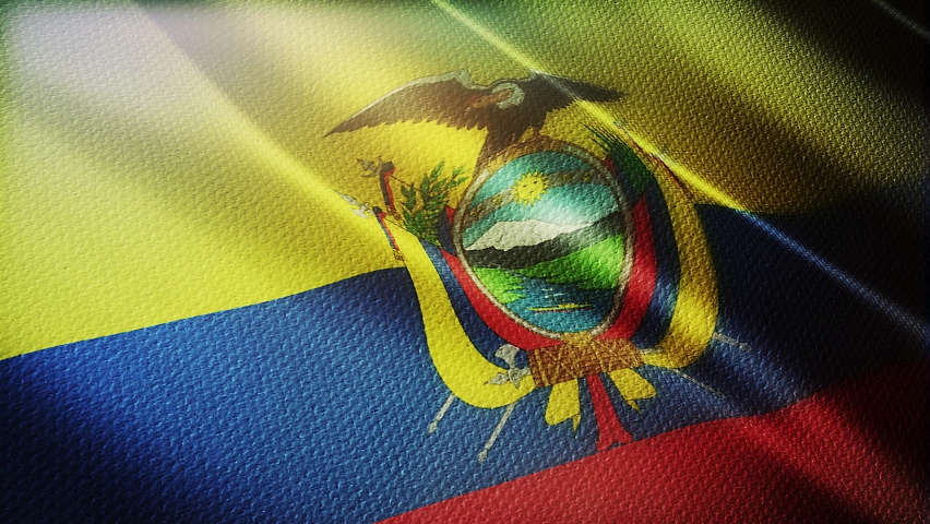 Ecuador flag is waving 3D animation. Ecuador flag waving in the wind. National flag of Ecuador. flag seamless loop animation. high quality 4K resolution Royalty-Free Stock Footage #1058681719