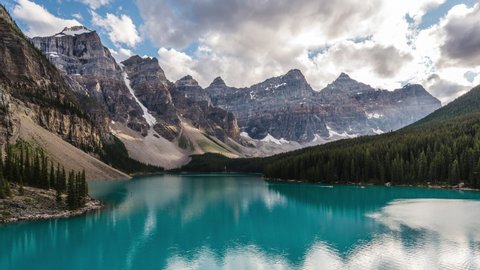 Moraine Lake Beautiful Landscape Summer Early Stock Footage Video (100% ...