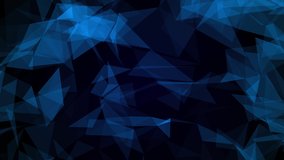 Motion graphic of blue polygonal abstract background, Seamless loop video