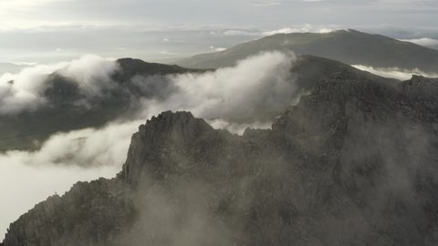 Snowdonia Tryfan mountain in North Wales Snowdonia with gorgeous low cloud