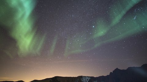 Aurora Solar Storm Milky Way Galaxy Time Lapse Spring Sky Over Joshua Tree National Park Vídeo Stock