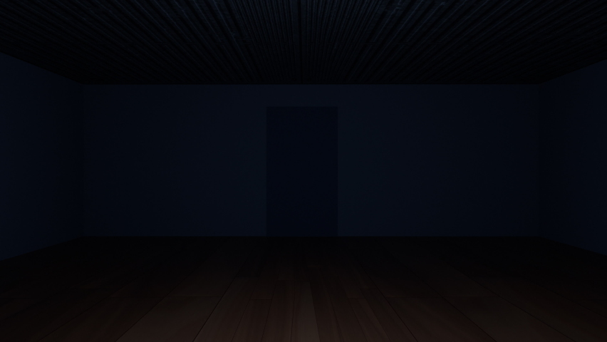 Door opening and bright light flowing into dark room. Can be used as illustration for hope and freedom, future and new beginning and other optimistic concepts | Shutterstock HD Video #1058701714
