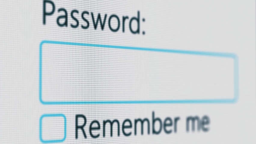 Password Entry. Someone entering their password on a computer screen. Log in to your account. Typing password on Login page Royalty-Free Stock Footage #1058707870
