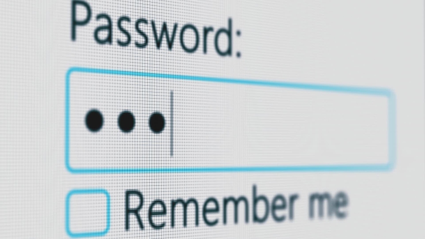 Password Entry. Someone entering their password on a computer screen. Log in to your account. Typing password on Login page Royalty-Free Stock Footage #1058707870