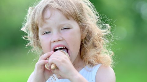 小さな女の子が戸外で手を叩いて笑う 屋外で自然を楽しむ3歳のかわいい子ども 夏の公園で遊ぶヘルシーケアフリーの子ども フルhd 1080p高速カメラ スローモーション の動画素材 ロイヤリティフリー Shutterstock