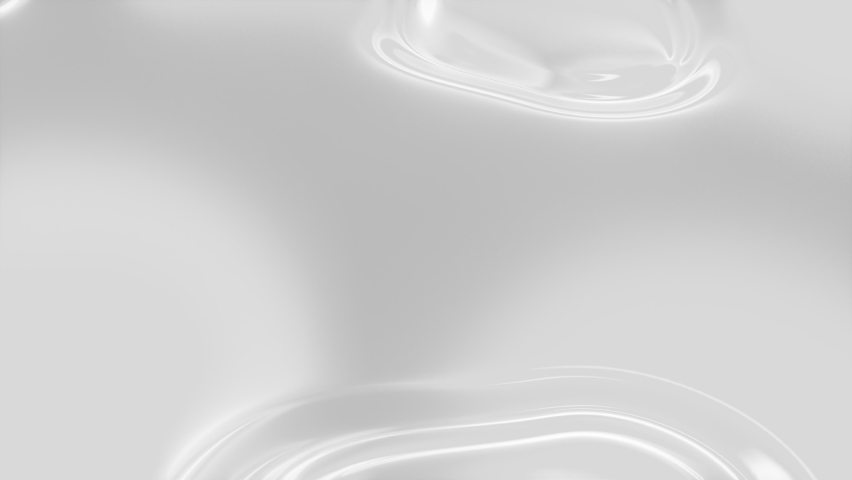 3d abstract waving background. White milk, water drop or oil reflection surface, ripples. Liquid pattern, moving glossy shapes. 4K looped video animation. Royalty-Free Stock Footage #1058724520