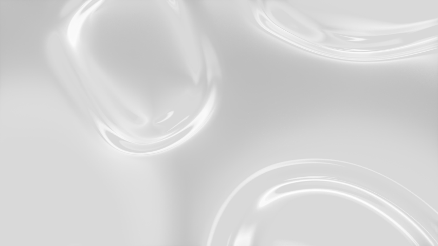 3d abstract waving background. White milk, water drop or oil reflection surface, ripples. Liquid pattern, moving glossy shapes. 4K looped video animation. | Shutterstock HD Video #1058724520