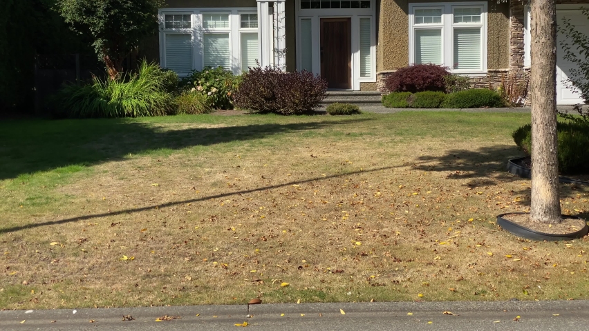 Houses in suburb at Summer in the north America. Luxury houses with nice landscape.