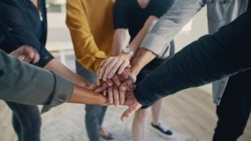 Multi-ethnic businesspeople putting their hands on top of each other and clapping. Business team making a stack of hands showing unity.
 - Powered by Shutterstock - Get 15% off with code: PIKWIZARD15
