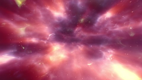 4k Seamlessly loopable animation of flying through glowing nebulae and stars