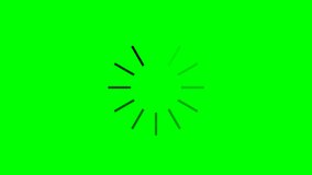 Loading animation. Loading circle icon on green background. 4K video